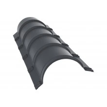 Планка малого конька полукруглого Grand Line 0,5 GreenCoat Pural БТ матовый RR 23 темно-серый (RAL 7024 мокрый асфальт) (1,97м)