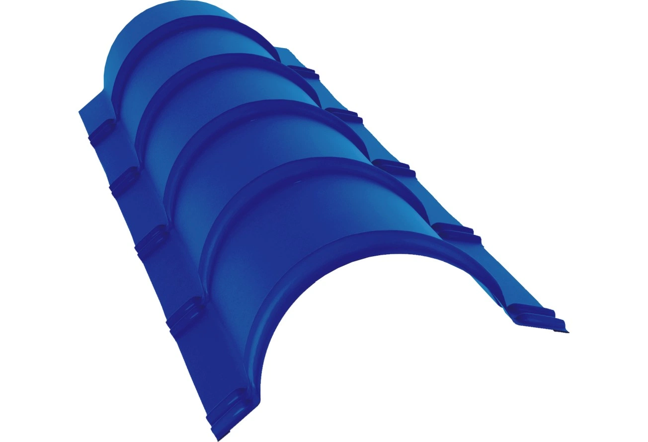 Планка малого конька полукруглого Grand Line 0,4 ПЭ с пленкой RAL 5005 сигнальный синий (1,97м)