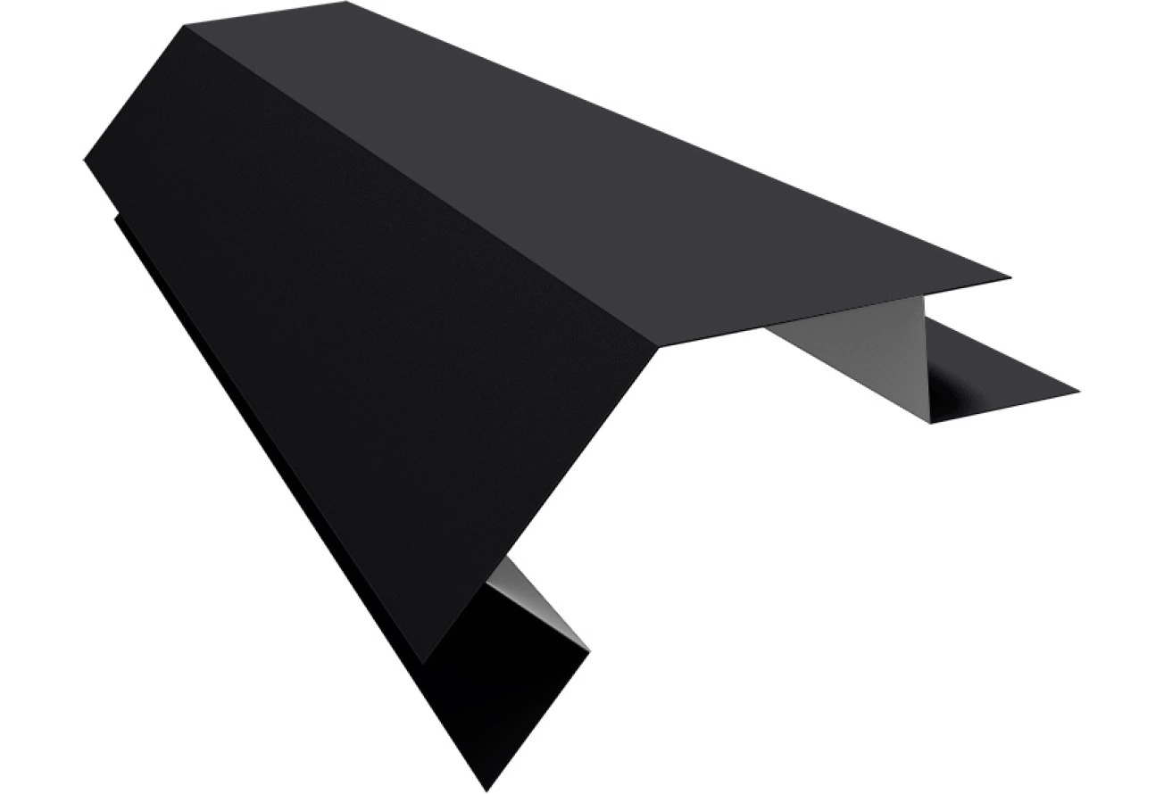 Планка угла внешнего сложного 135 градусов Блок-хаус новый Grand Line 0,5 Сатин матовый ТХ RAL 9005 черный (2м)