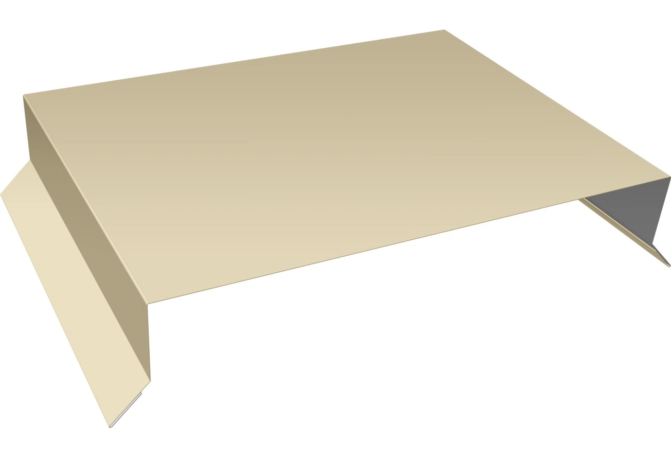 Парапетная крышка прямая 250мм Grand Line 0,45 ПЭ с пленкой RAL 1015 светлая слоновая кость (3м)