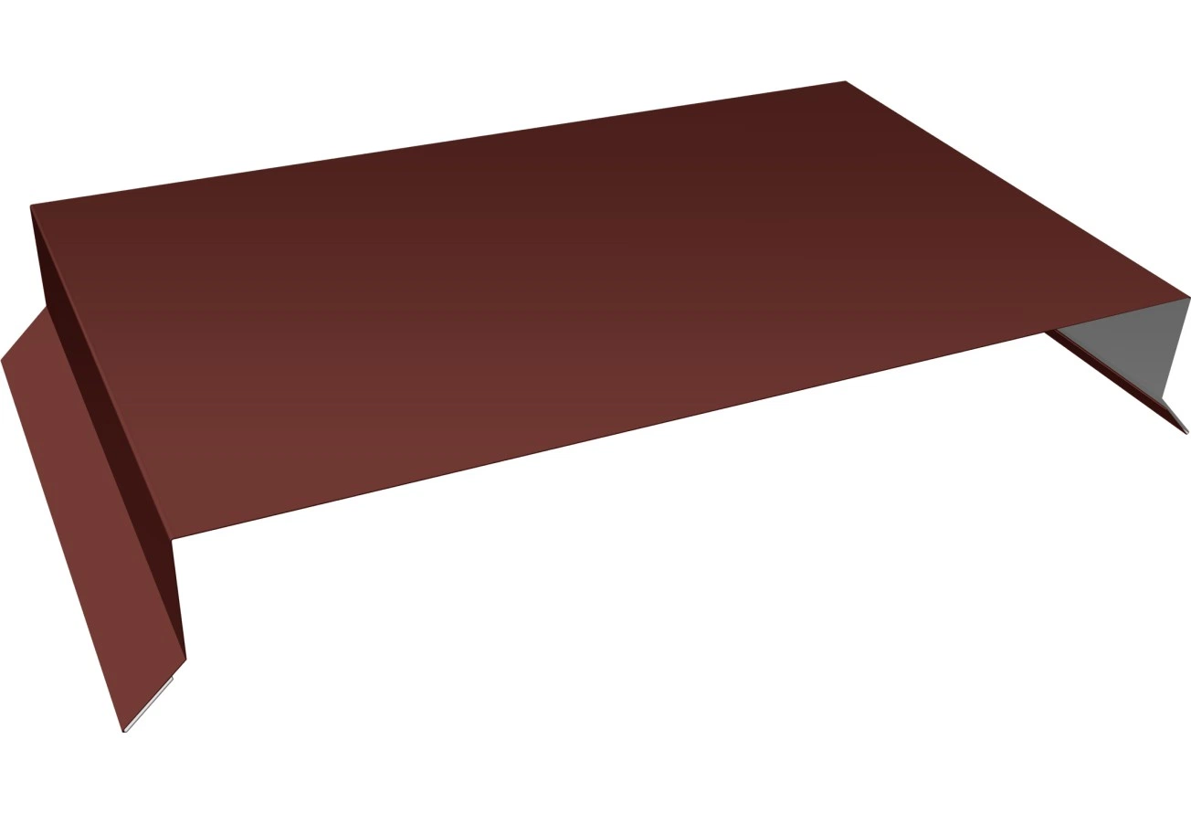 Парапетная крышка прямая 390мм Grand Line 0,5 Сатин с пленкой RAL 3009 оксидно-красный (3м)