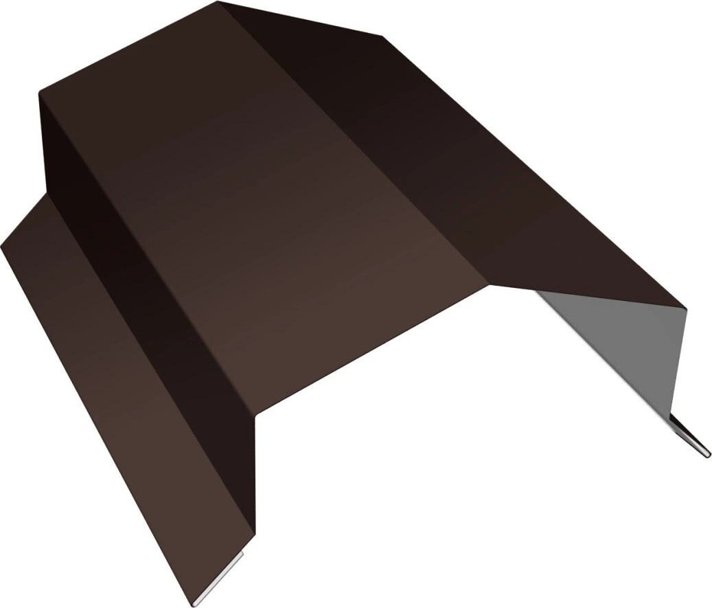 Парапетная крышка угольная 125мм Grand Line 0,5 Rooftop Бархат RAL 8017 шоколад (2,5м)
