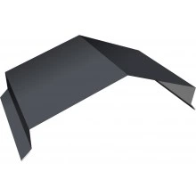 Парапетная крышка угольная 250мм Grand Line 0,5 GreenCoat Pural БТ матовый RR 23 темно-серый (RAL 7024 мокрый асфальт) (3м)