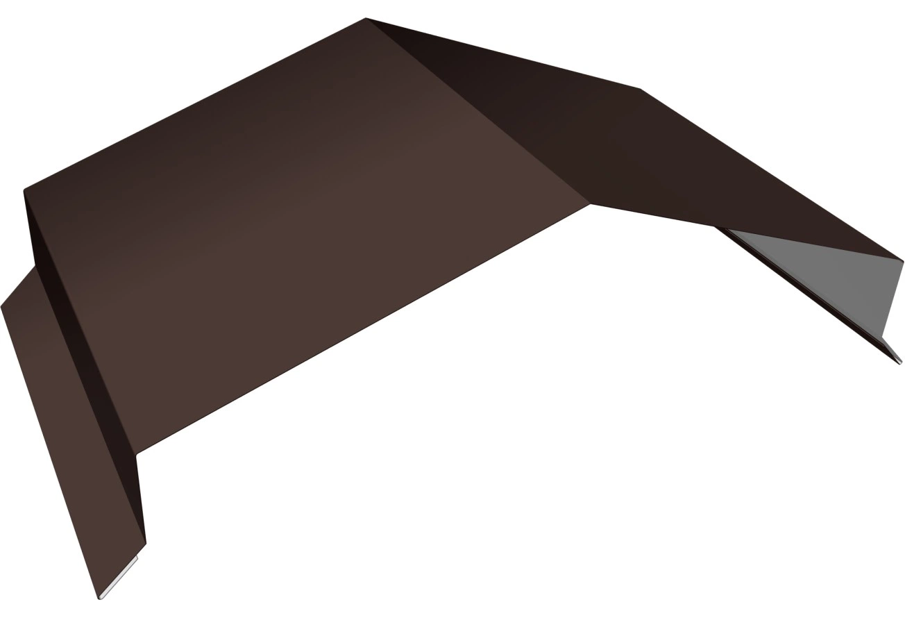 Парапетная крышка угольная 390мм Grand Line 0,5 Rooftop Бархат RAL 8017 шоколад (2м)