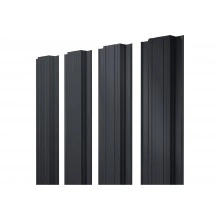 Штакетник Прямоугольный с прямым резом Grand Line 0,5 Velur RAL 7024 мокрый асфальт