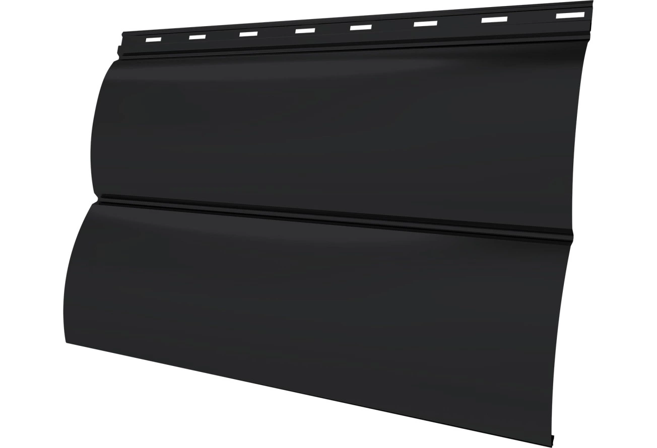 Сайдинг металлический Блок-хаус новый Grand Line 0,5 PurPro матовый с пленкой RAL 9005 черный