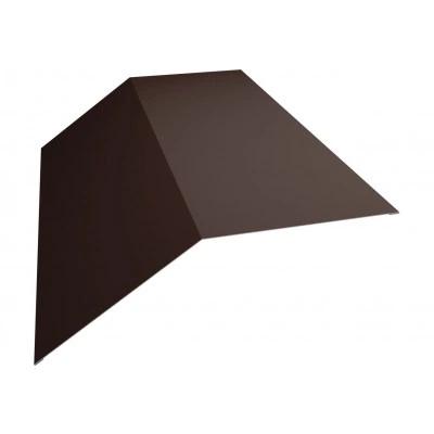 Планка плоского конька 190х190 Grand Line 0,5 Velur RAL 8017 шоколад (3м) — 548607 Планка плоского конька 190х190 Grand Line 0,5 Velur RAL 8017 шоколад (3м) — 548607