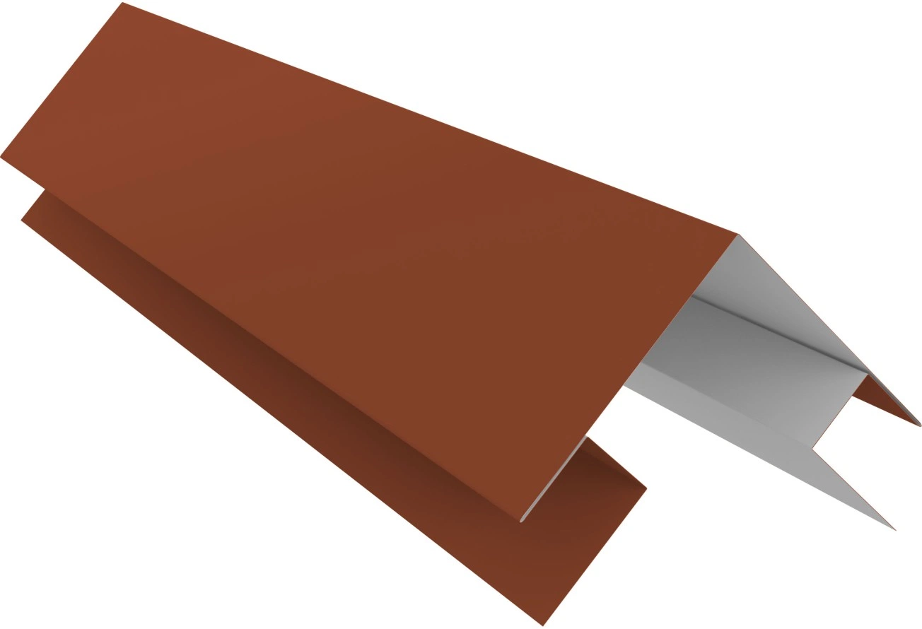 Сложная планка внешнего угла сегментного кожуха Grand Line 0,45 ПЭ RAL 8004 терракота (2000 мм)