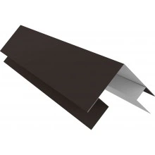 Сложная планка внешнего угла сегментного кожуха Grand Line 0,45 ПЭ RR 32 темно-коричневый (1200 мм)
