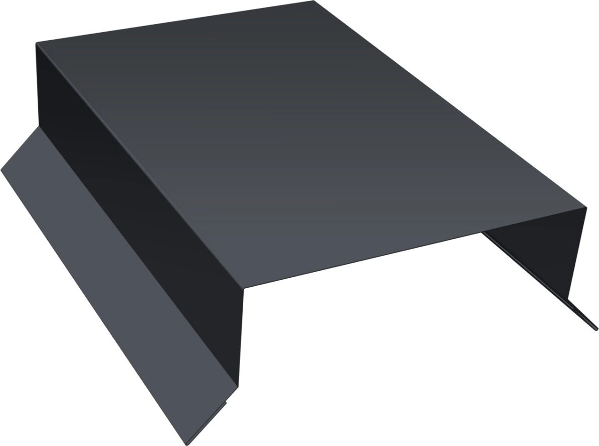 Парапетная крышка прямая 125мм Grand Line 0,5 Velur RAL 7024 мокрый асфальт (3м)