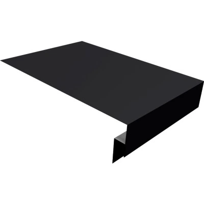 Планка околооконная сложная 300х50х18 (j-фаска) Grand Line 0,45 Drap ТХ RAL 9005 черный (3м) — 549888