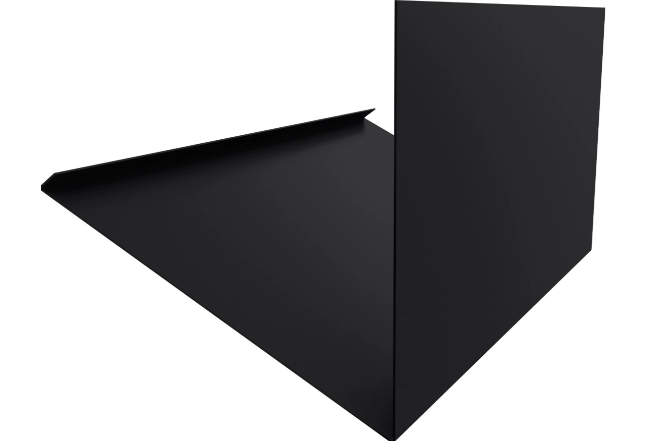 Планка примыкание верхнее к трубе фальц Grand Line 0,5 Velur RAL 9005 черный (2м)