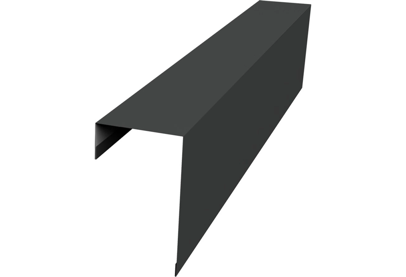 Торцевая планка фасадная фальц 65 мм Grand Line 0,5 Сатин матовый ТХ RAL 7016 антрацитово-серый (2м)