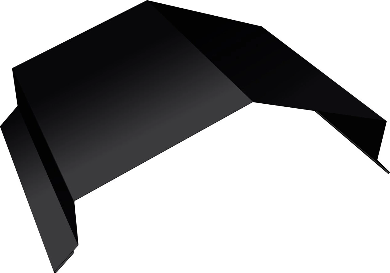 Парапетная крышка угольная 200мм Grand Line 0,5 Velur RAL 9005 черный (2м)
