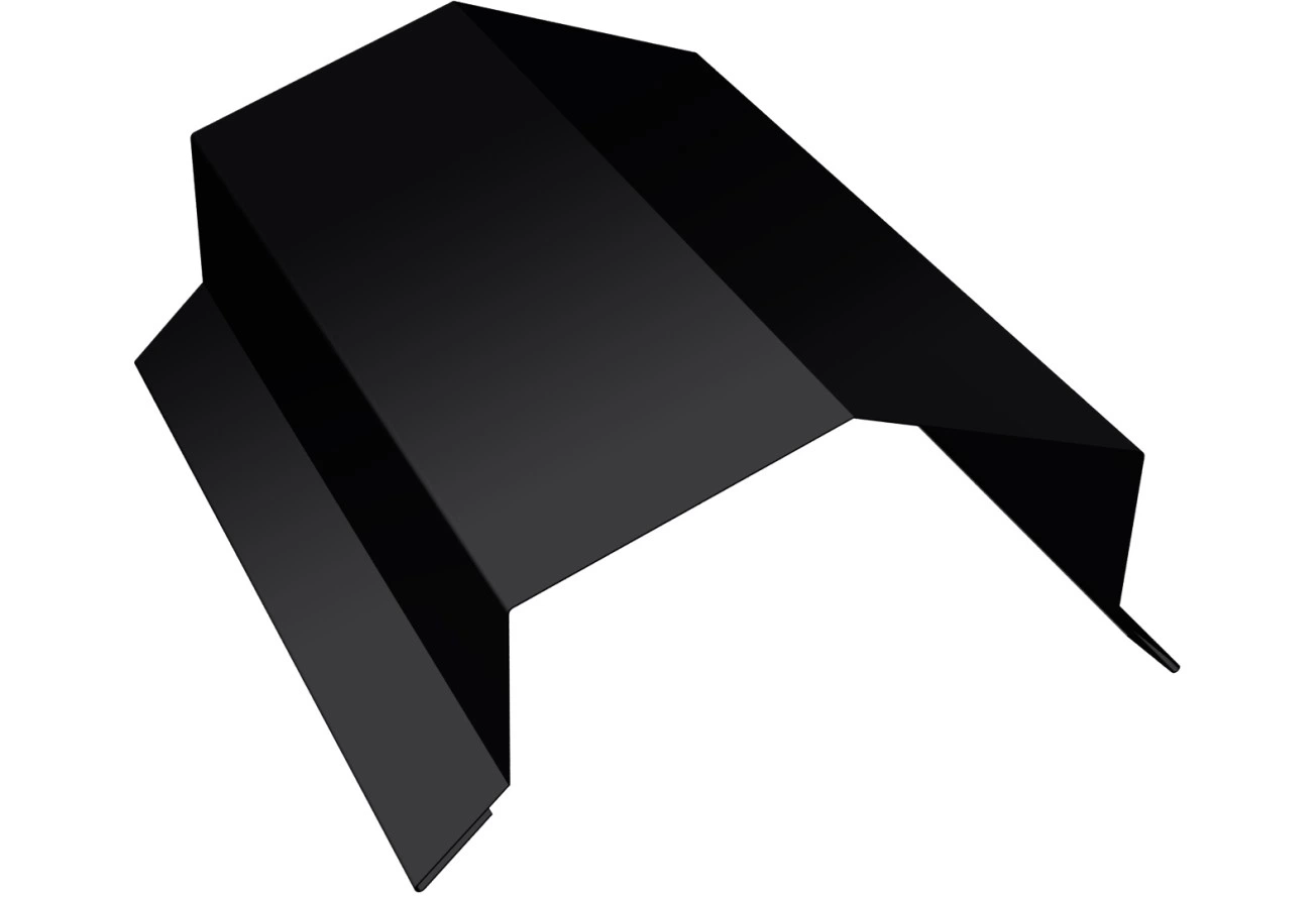 Парапетная крышка угольная 100мм Grand Line 0,5 Velur RAL 9005 черный (2м)