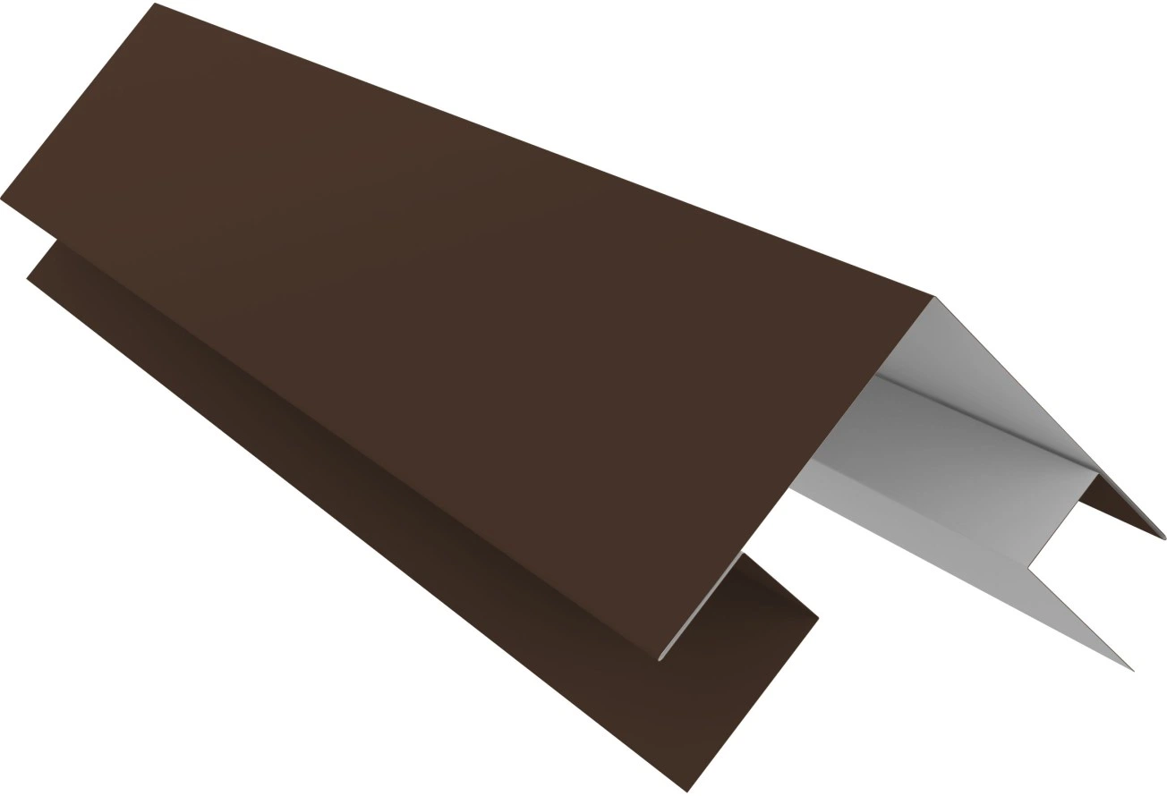 Сложная планка внешнего угла сегментного кожуха Grand Line 0,5 PurLite матовый RAL 8017 шоколад (2000 мм)