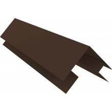 Сложная планка внешнего угла сегментного кожуха Grand Line 0,45 Drap TwinColor RAL 8017 шоколад (1800 мм)