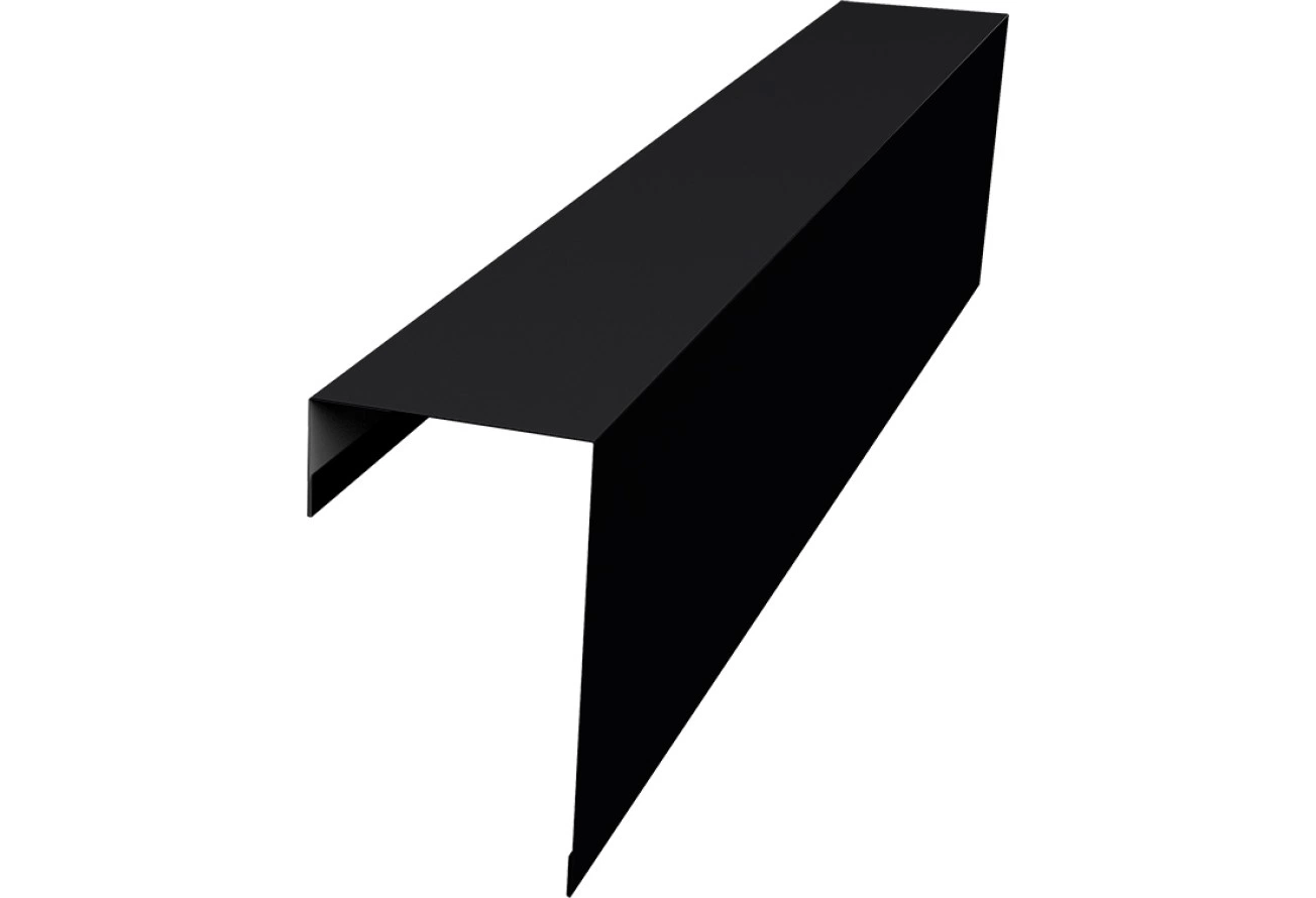 Торцевая планка фасадная фальц 65 мм Grand Line 0,5 Сатин матовый ТХ RAL 9005 черный (3м)