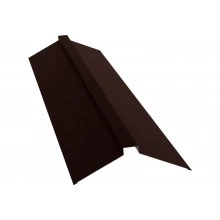 Планка плоского конька 150х40х150 Grand Line 0,5 Сатин матовый ТХ RAL 8017 шоколад (2м)