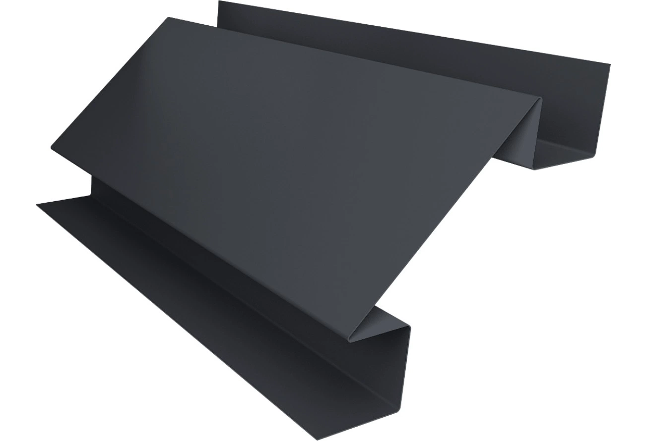 Планка угла внутреннего сложного Блок-хаус новый Grand Line 0,5 Velur RAL 7024 мокрый асфальт (3м)