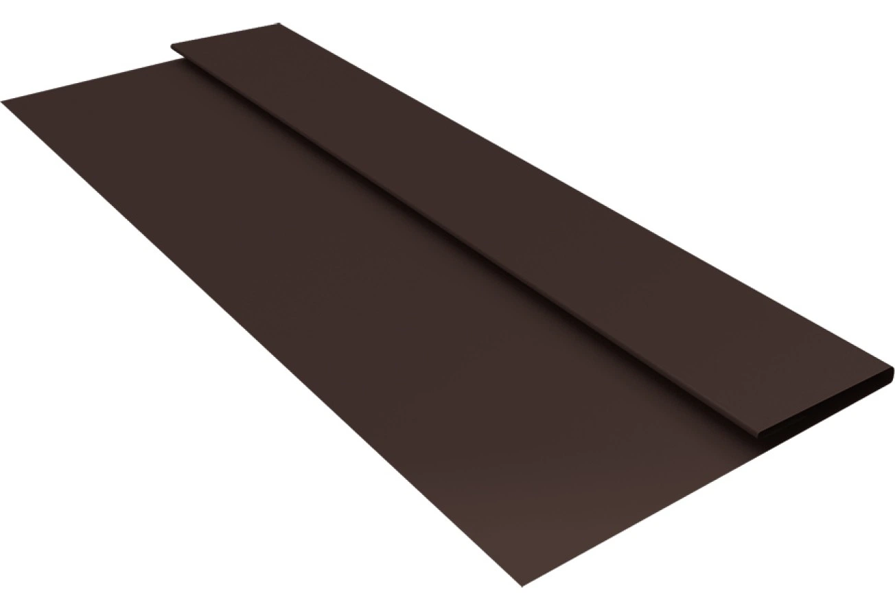 Планка стартовая Блок-хаус новый Grand Line 0,5 Velur RAL 8017 шоколад (2м)