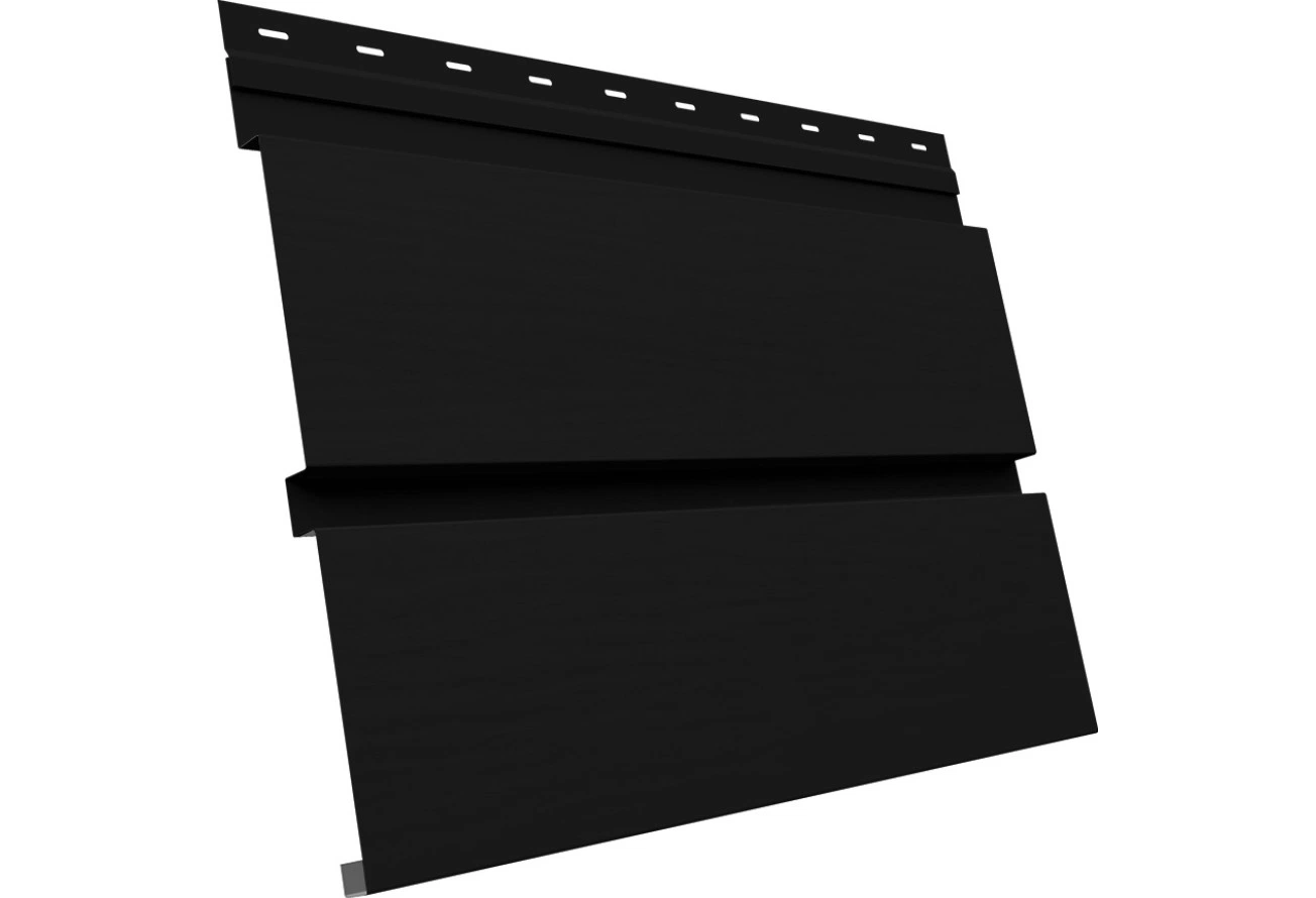 Сайдинг металлический Квадро Брус 3D в01 Grand Line 0,5 PurLite матовый с пленкой RAL 9005 черный