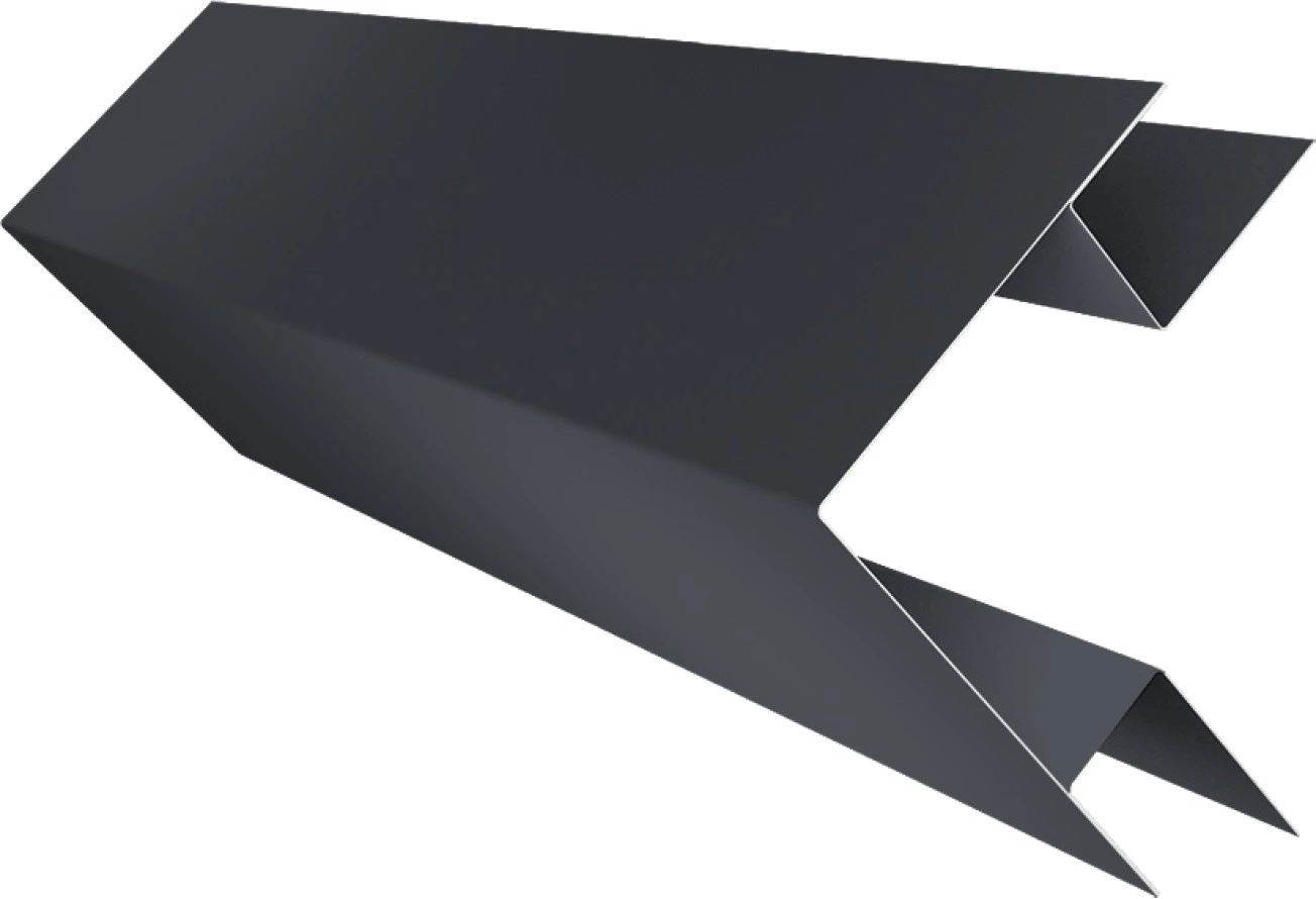 Угол внешний сложный 75х75 Grand Line 0,5 Velur RAL 7024 мокрый асфальт (2м)