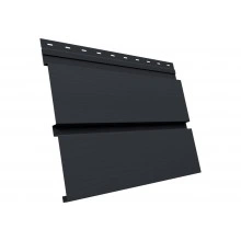 Сайдинг металлический Квадро Брус 3D в01 Grand Line 0,45 Drap TwinColor с пленкой RAL 7024 мокрый асфальт