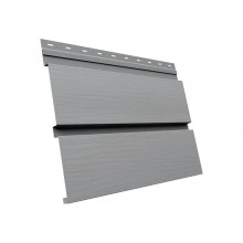 Сайдинг металлический Квадро Брус 3D в01 Grand Line 0,45 Drap с пленкой RAL 7004 сигнальный серый