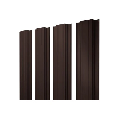 Штакетник Прямоугольный с прямым резом Grand Line 0,5 PurPro RAL 8017 шоколад — 557443 Штакетник Прямоугольный с прямым резом Grand Line 0,5 PurPro RAL 8017 шоколад — 557443