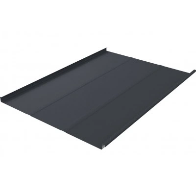 Фальц двойной стоячий Лайн Grand Line 0,45 Drap СТ с пленкой на замках RAL 7024 мокрый асфальт — 559998