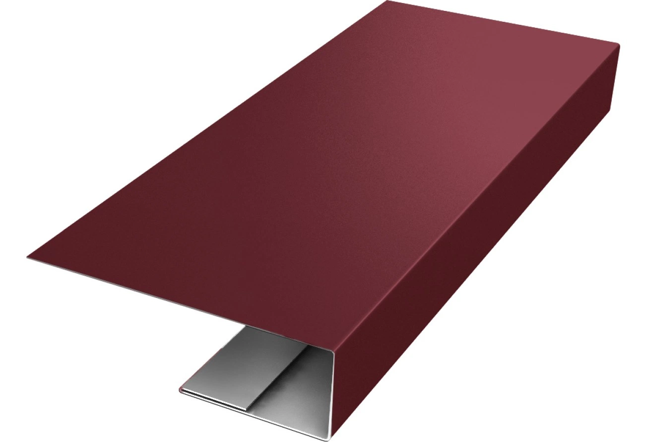 J-профиль Grand Line 12 мм 0,5 Сатин матовый ТХ RAL 3005 красное вино (2 м)