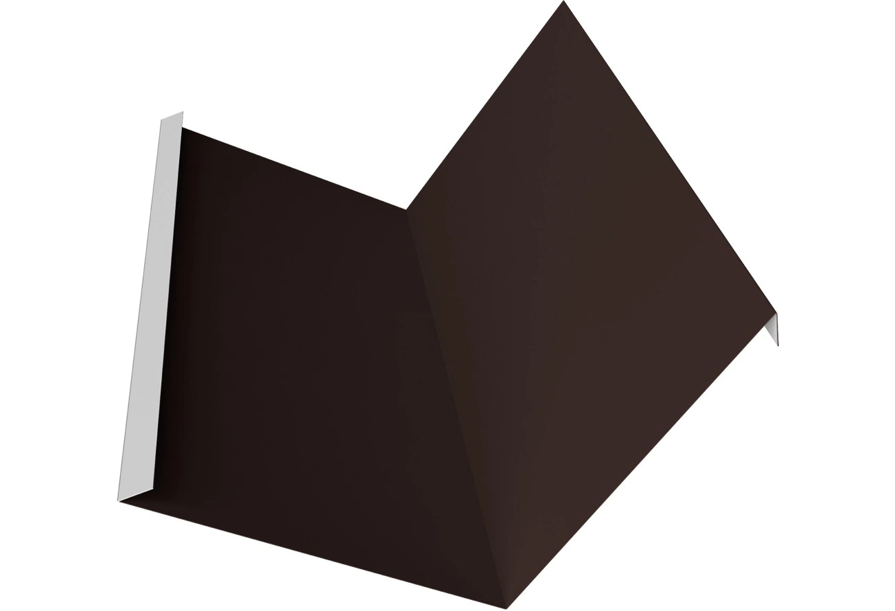 Планка примыкания 115х115 Фартук S4 пристенный уголовой Grand Line 0,5 Сатин матовый ТХ RAL 8017 шоколад (2м)