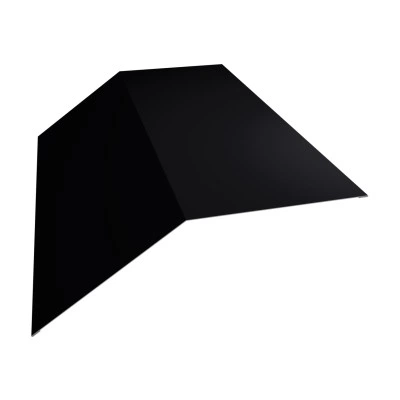 Планка плоского конька 190х190 Grand Line 0,5 Velur RAL 9005 черный (2м) — 564610