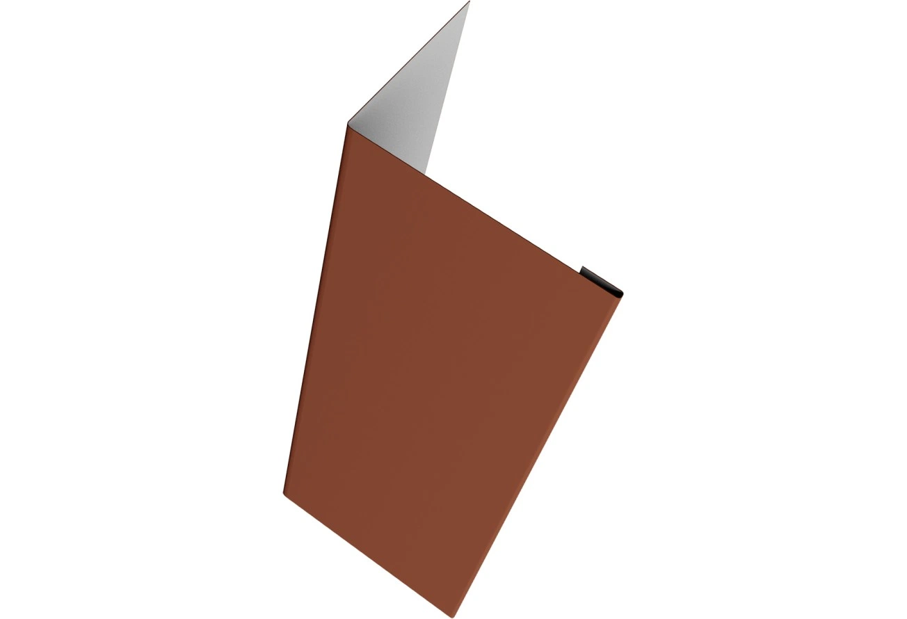 Нащельник 25х35 для забора жалюзи Милан, Токио, Палермо (для калиток и ворот) Grand Line 0,5 Сатин матовый RAL 8004 терракота (1,68м)