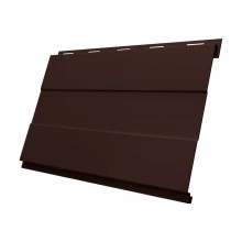 Сайдинг металлический Вертикаль проф Grand Line 0,5 Атлас с пленкой RAL 8017 шоколад