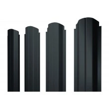Штакетник П-образный A фигурный Grand Line 0,5 Drap ТХ RAL 7016 антрацитово-серый