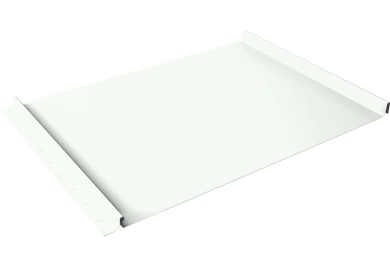 Кликфальц Grand Line 0,45 Drap ТХ с пленкой на замках RAL 9003 сигнальный белый