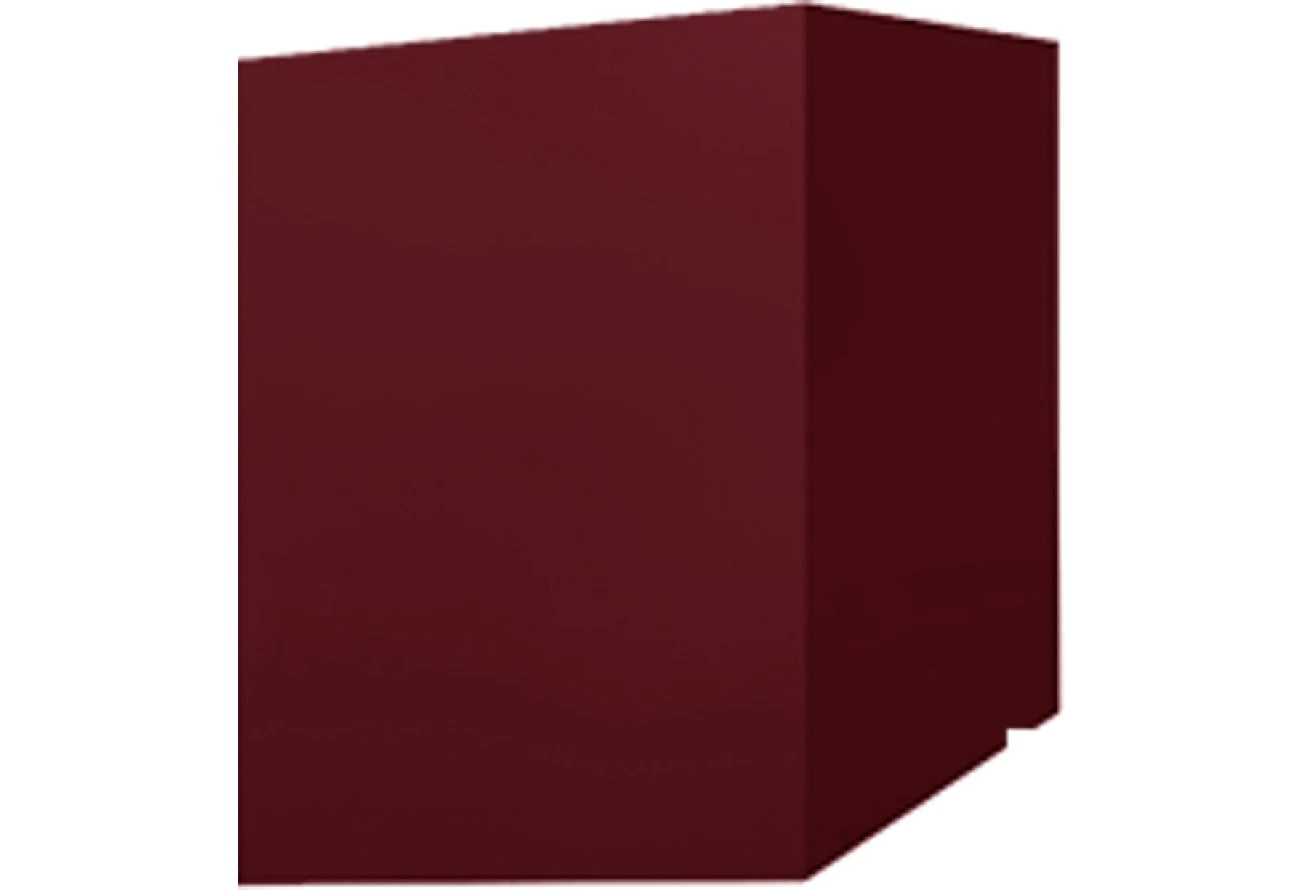 Скатный кожух для трубы Grand Line 920×420 мм, высоты 820/620 мм, 0,45 ПЭ RAL 3005 красное вино