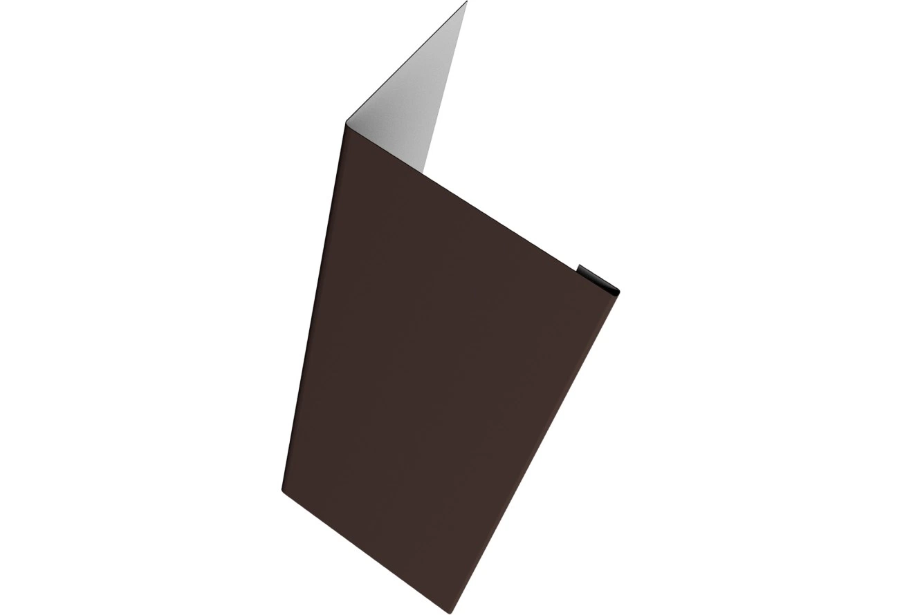 Нащельник 25х35 для забора жалюзи Милан, Токио, Палермо (для калиток и ворот) Grand Line 0,5 PurLite матовый RAL 8017 шоколад (1,68м)