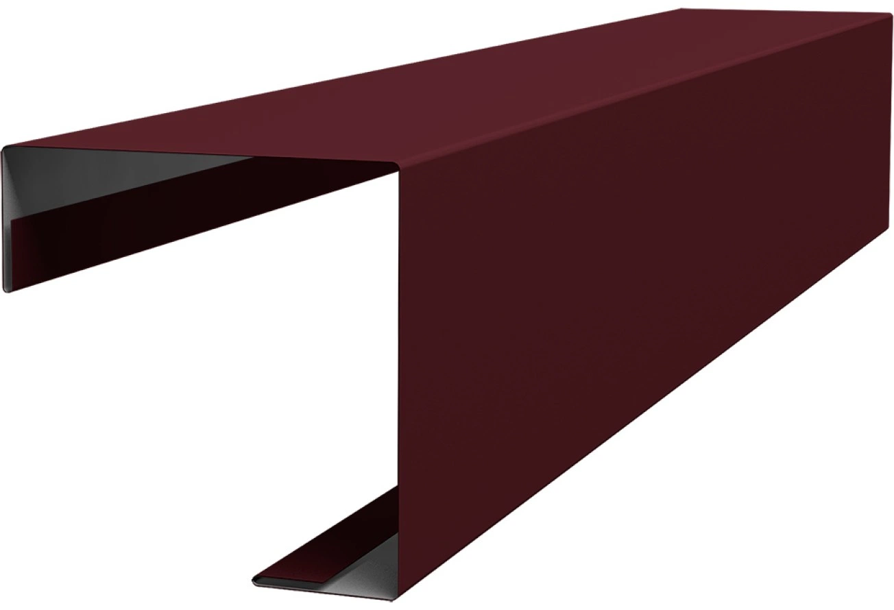 Угол внешний простой фальц Grand Line 0,5 Сатин с пленкой RAL 3005 красное вино (2м)