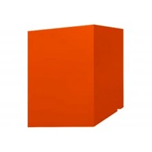 Скатный кожух для трубы Grand Line 560×510 мм, высоты 2500/2270 мм, 0,45 ПЭ RAL 2004 оранжевый