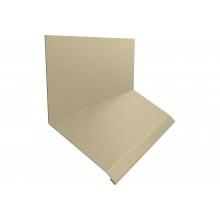 Планка примыкание верхнее к стене фальц 150х130х20 Grand Line 0,45 ПЭ с пленкой RAL 1015 светлая слоновая кость (2м)