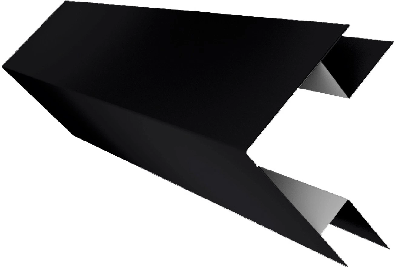 Планка угла внешнего сложного Блок-хаус новый Grand Line 0,5 Сатин матовый ТХ RAL 9005 черный (3м)