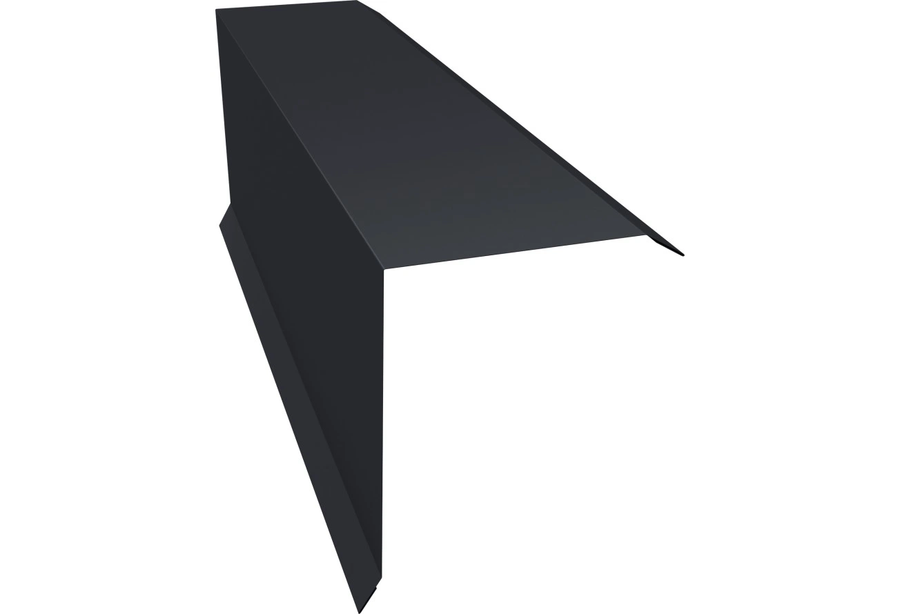 Торцевая планка 150х100 Grand Line 0,45 ПЭ двухсторонний с пленкой RAL 7024 мокрый асфальт (3м)