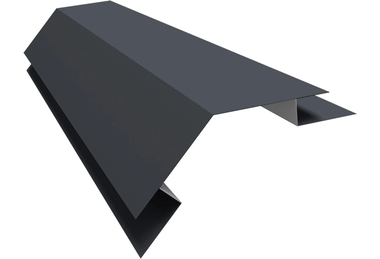 Угол внешний сложный 75х75 135 градусов Grand Line 0,45 Drap СТ RAL 7024 мокрый асфальт (3м)