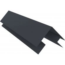 Сложная планка внешнего угла сегментного кожуха Grand Line 0,5 Velur RAL 7024 мокрый асфальт (1500 мм)
