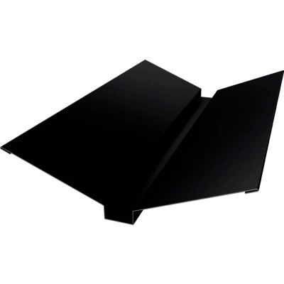 Планка ендовы верхней 115х30х115 Grand Line 0,45 ПЭ двухсторонний с пленкой RAL 9005 черный (2м) — 598763