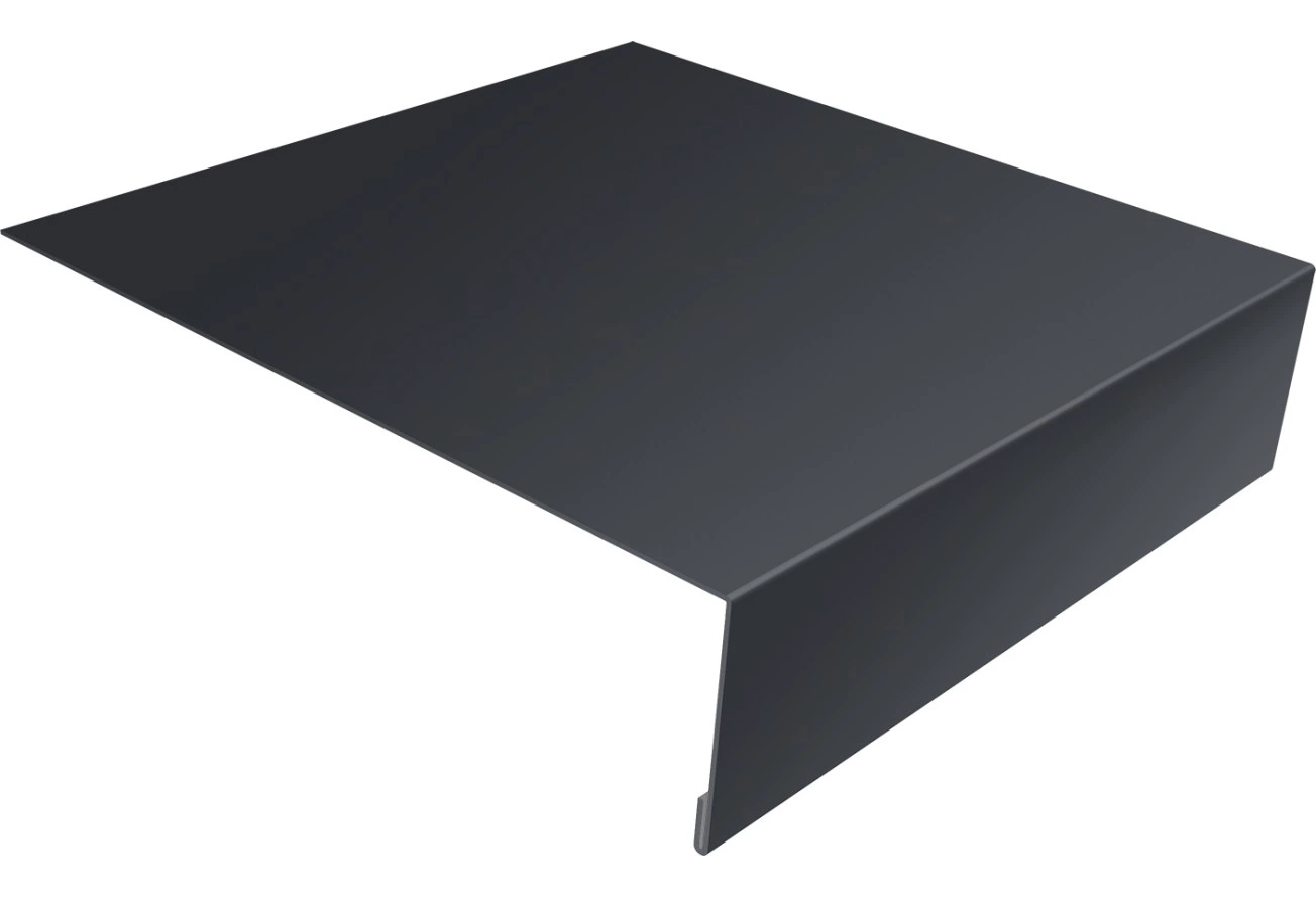 Планка лобовая/околооконная простая 190х50 Grand Line 0,4 ПЭ с пленкой RAL 7024 мокрый асфальт (2м)
