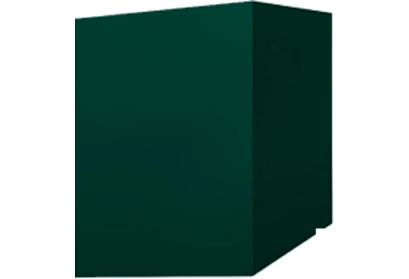 Скатный кожух для трубы Grand Line 380×380 мм, высоты 1675/1145 мм, 0,45 ПЭ RAL 6005 зеленый мох